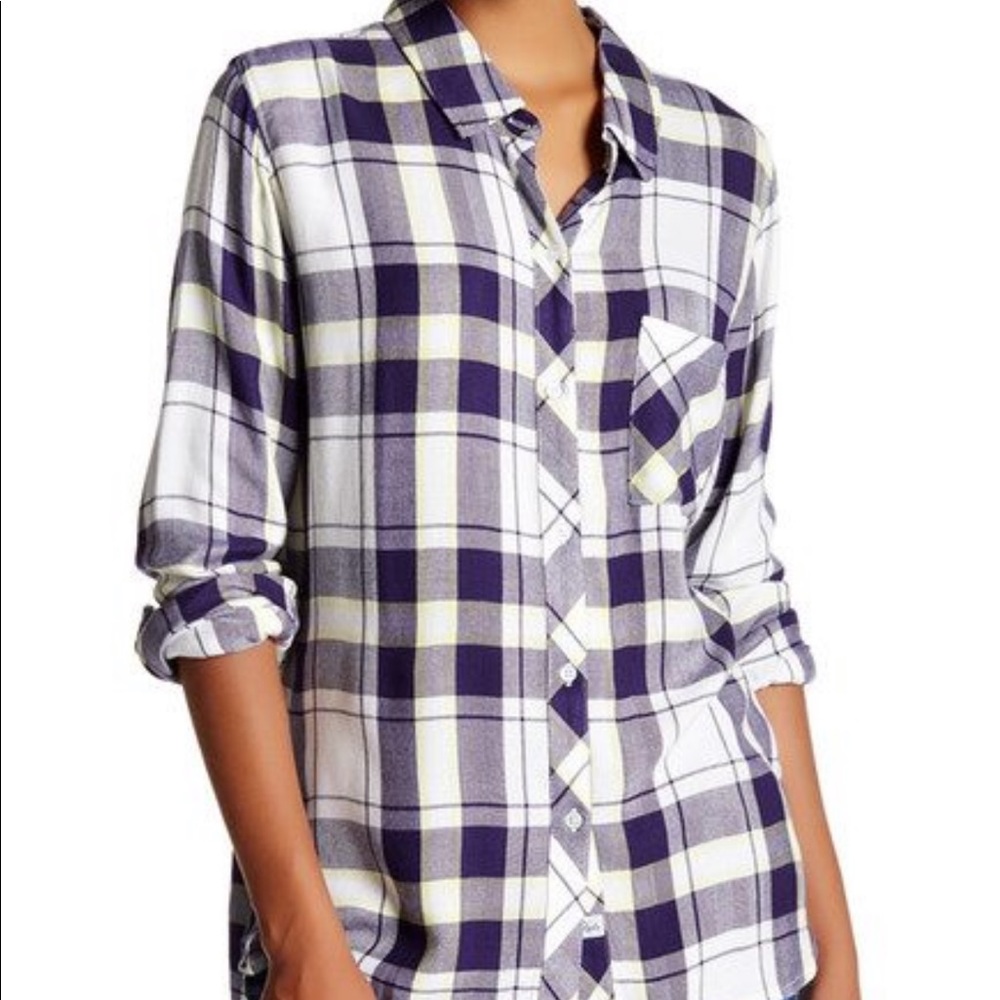 Rails Hunter Plaid Shirt, Navy/Yellow, Small